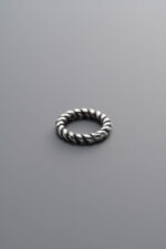 925 Sterling Silver-Antiqued-Twisted Closed Jump Ring-8mm