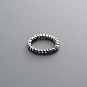 925 Silver-Vintage-Twisted Closed Ring-10mm