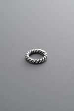 925 Sterling Silver-Antiqued-Twisted Closed Jump Ring-8mm - Image 4
