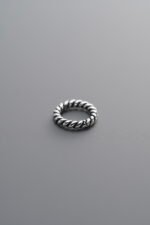 925 Sterling Silver-Antiqued-Twisted Closed Jump Ring-8mm - Image 2