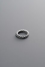 925 Sterling Silver-Antiqued-Twisted Closed Jump Ring-8mm