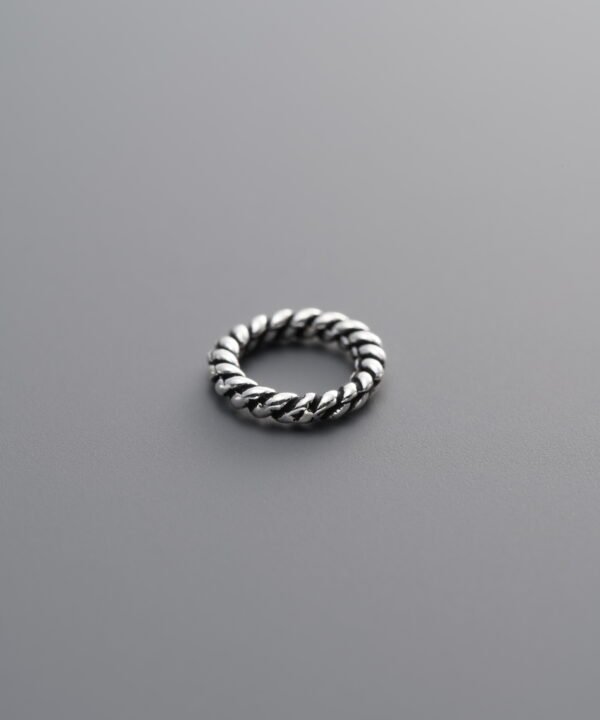 925 Silver-Vintage-Twisted Closed Ring-8mm