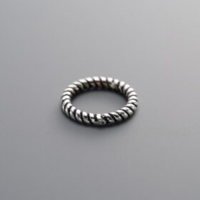 925 Silver-Vintage-Twisted Closed Ring-10mm