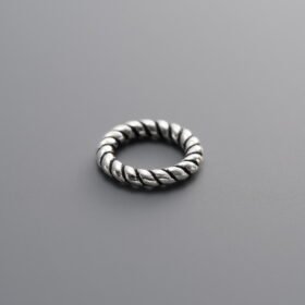 925 Silver-Vintage-Twisted Closed Ring-9mm
