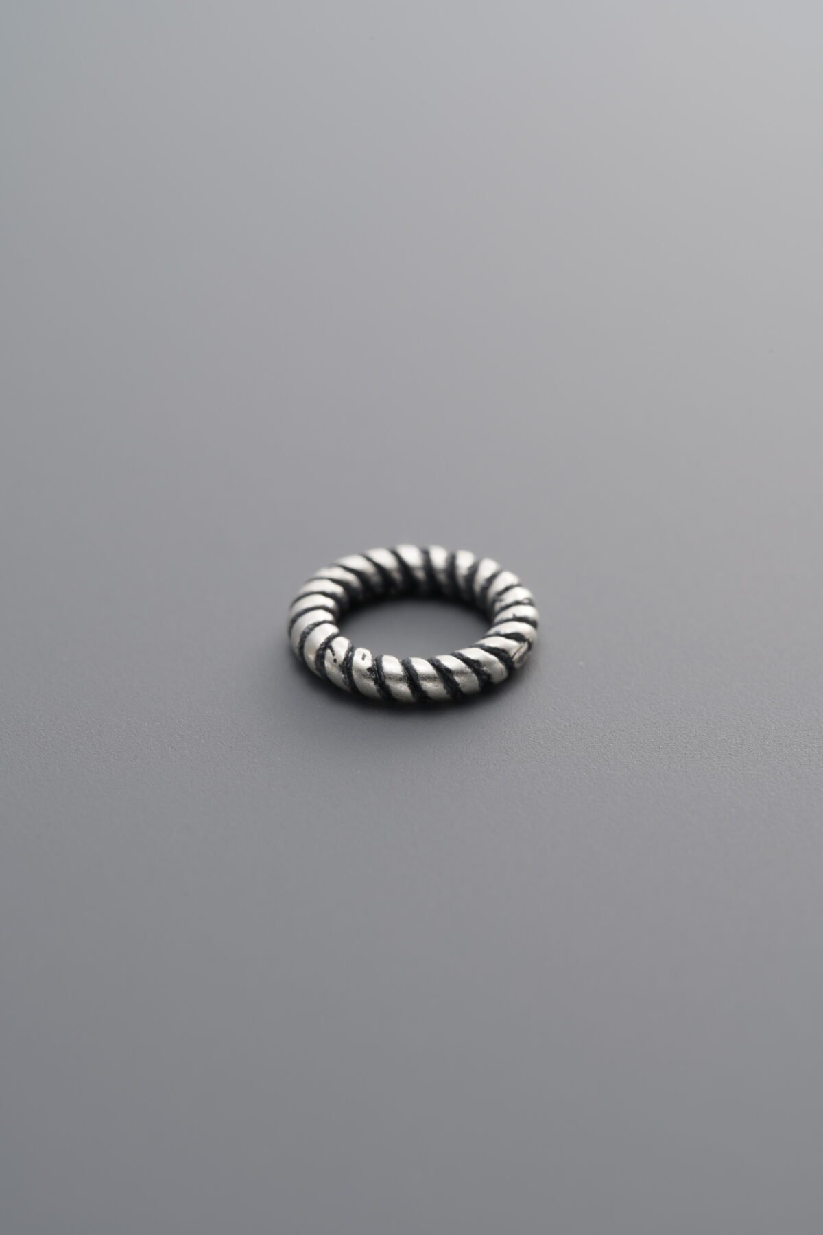 925 Sterling Silver-Antiqued-Antique Finish Twisted Closed Jump Ring-8mm - Image 4