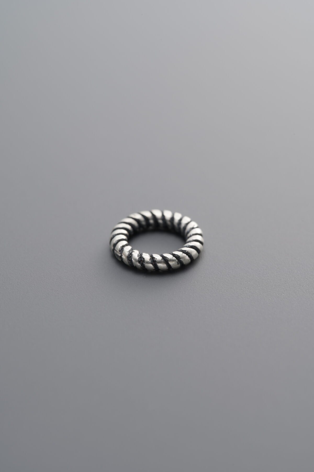 925 Sterling Silver-Antiqued-Antique Finish Twisted Closed Jump Ring-8mm - Image 1