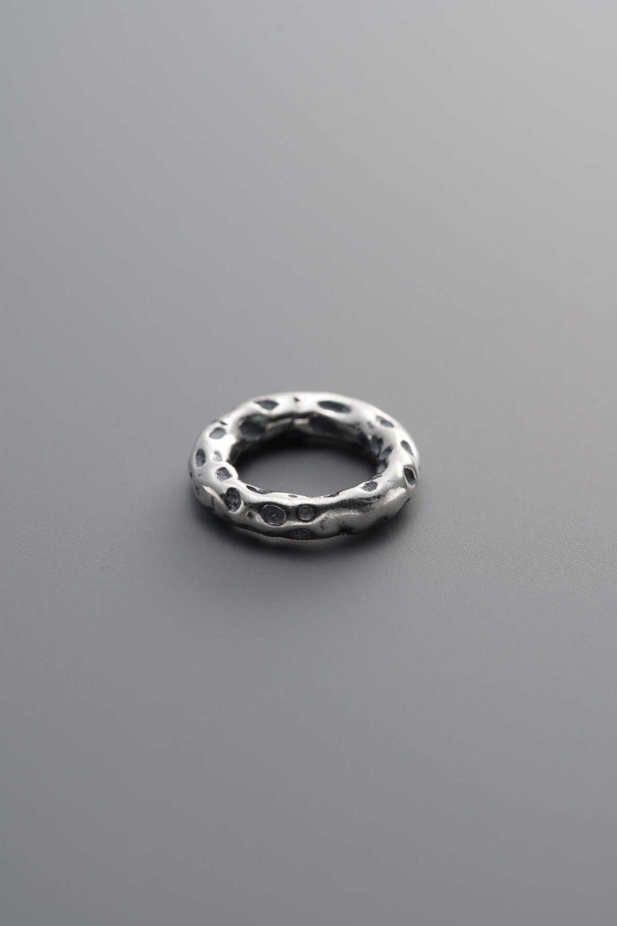 925 Sterling Silver-Antiqued-Hammered Ring-9mm - Image 3