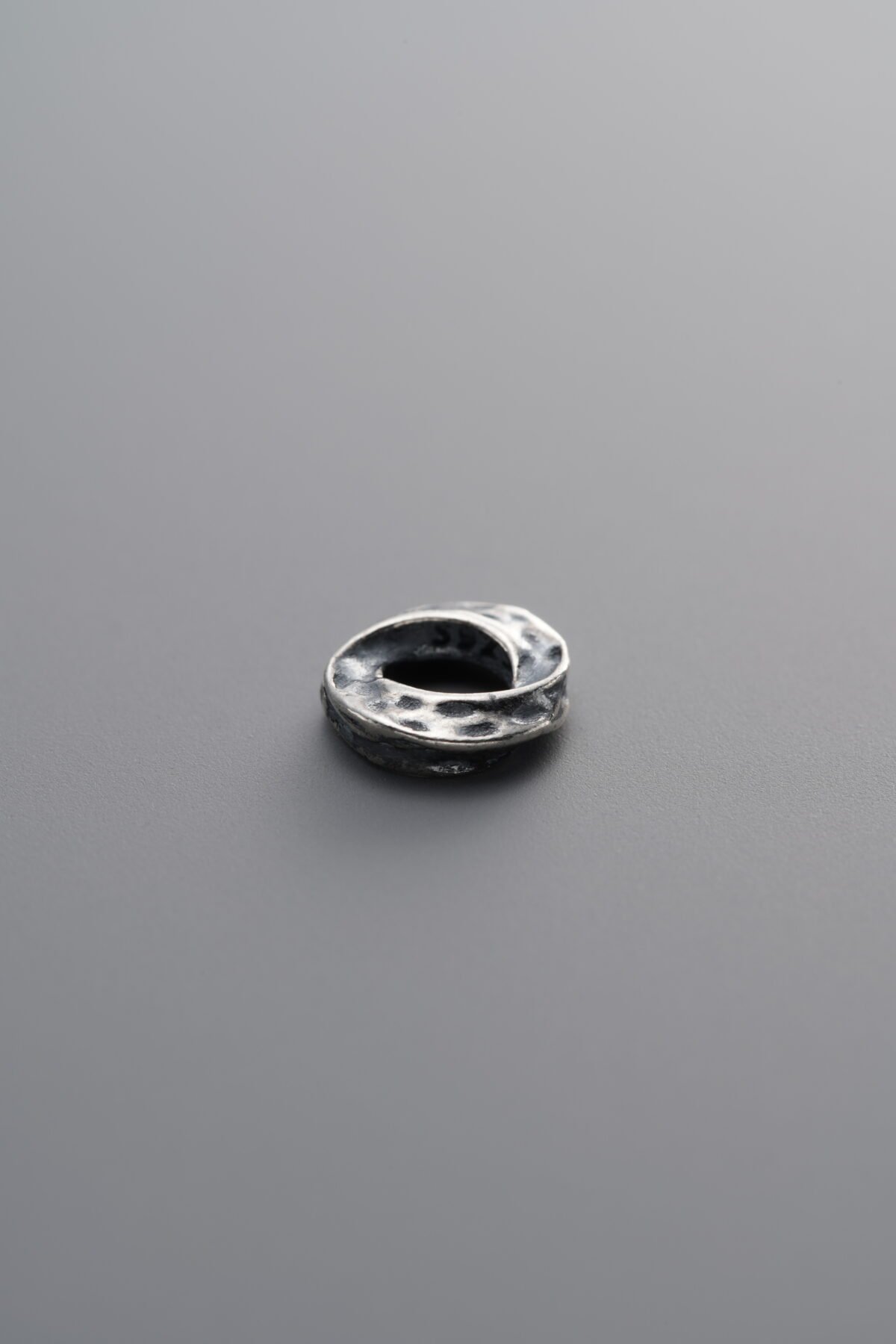 925 Sterling Silver-Antiqued-Hammered Slider Bail-7mm - Image 1