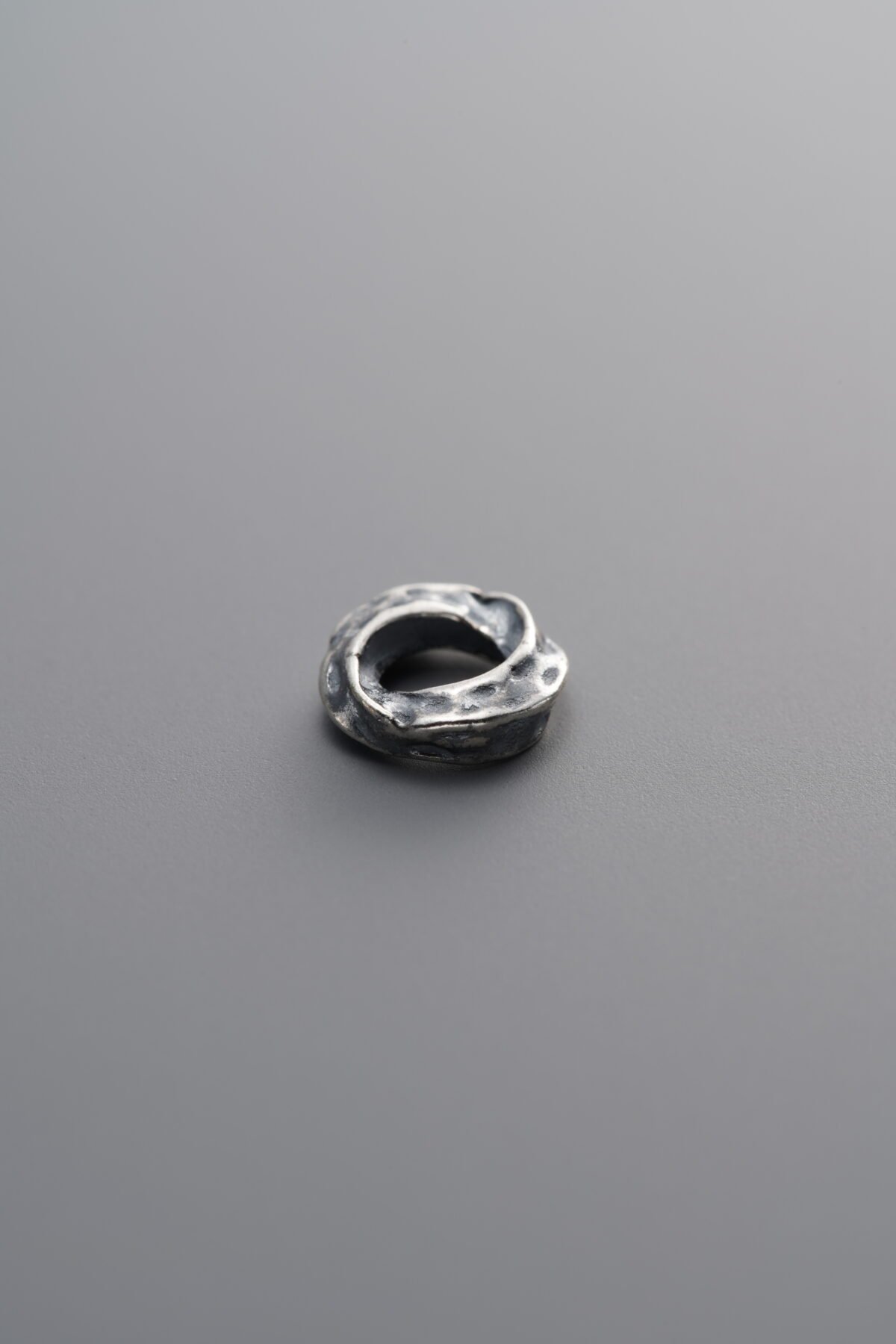 925 Sterling Silver-Antiqued-Hammered Slider Bail-7mm - Image 2