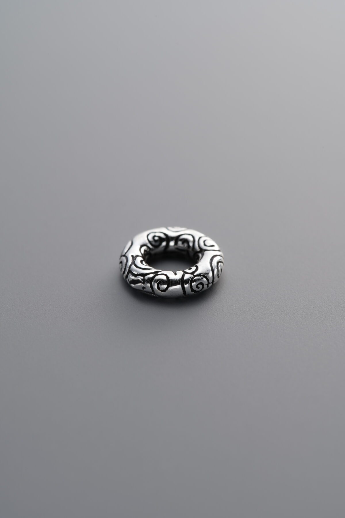 925 Sterling Silver-Antiqued-Spiral Slider Bail-8mm - Image 2