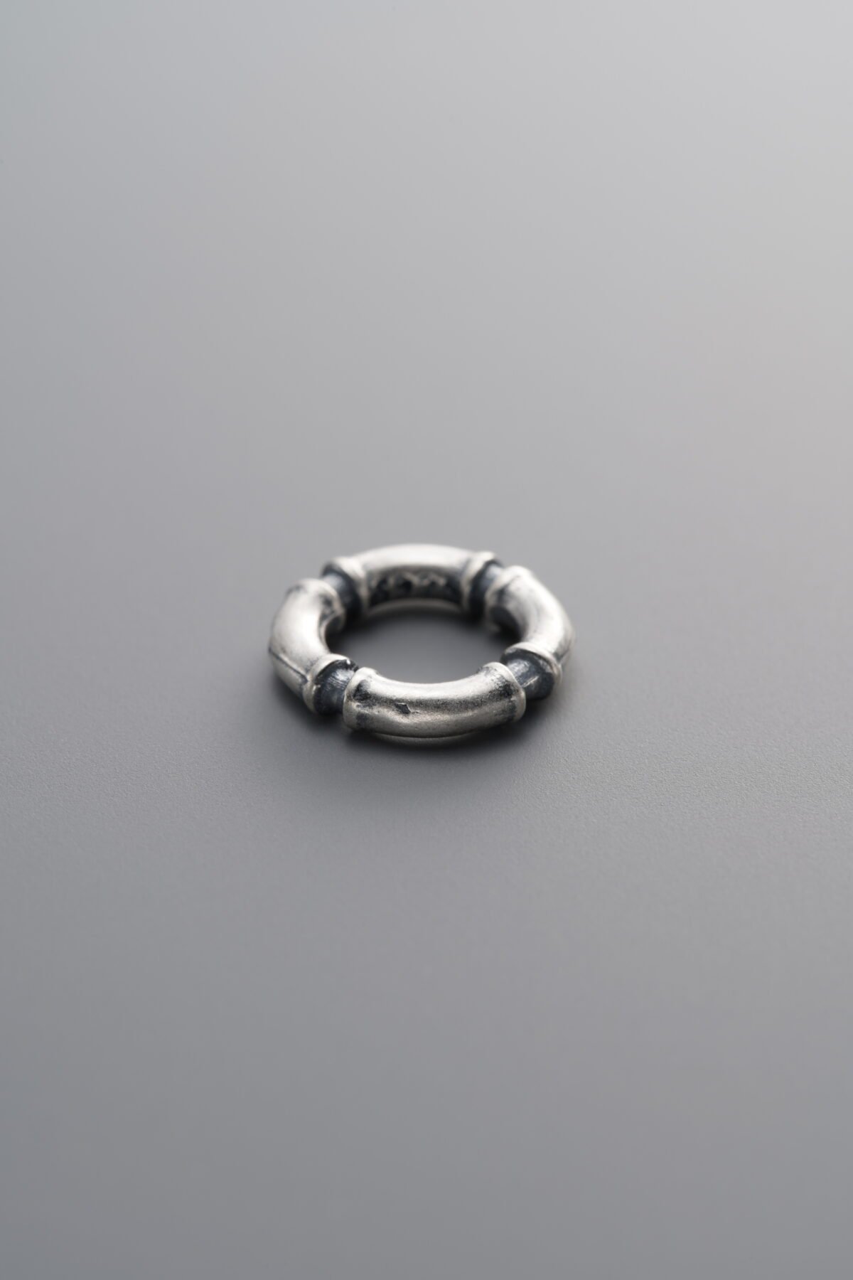 925 Sterling Silver-Antiqued-Bamboo Joint Slider Bail-10mm - Image 1