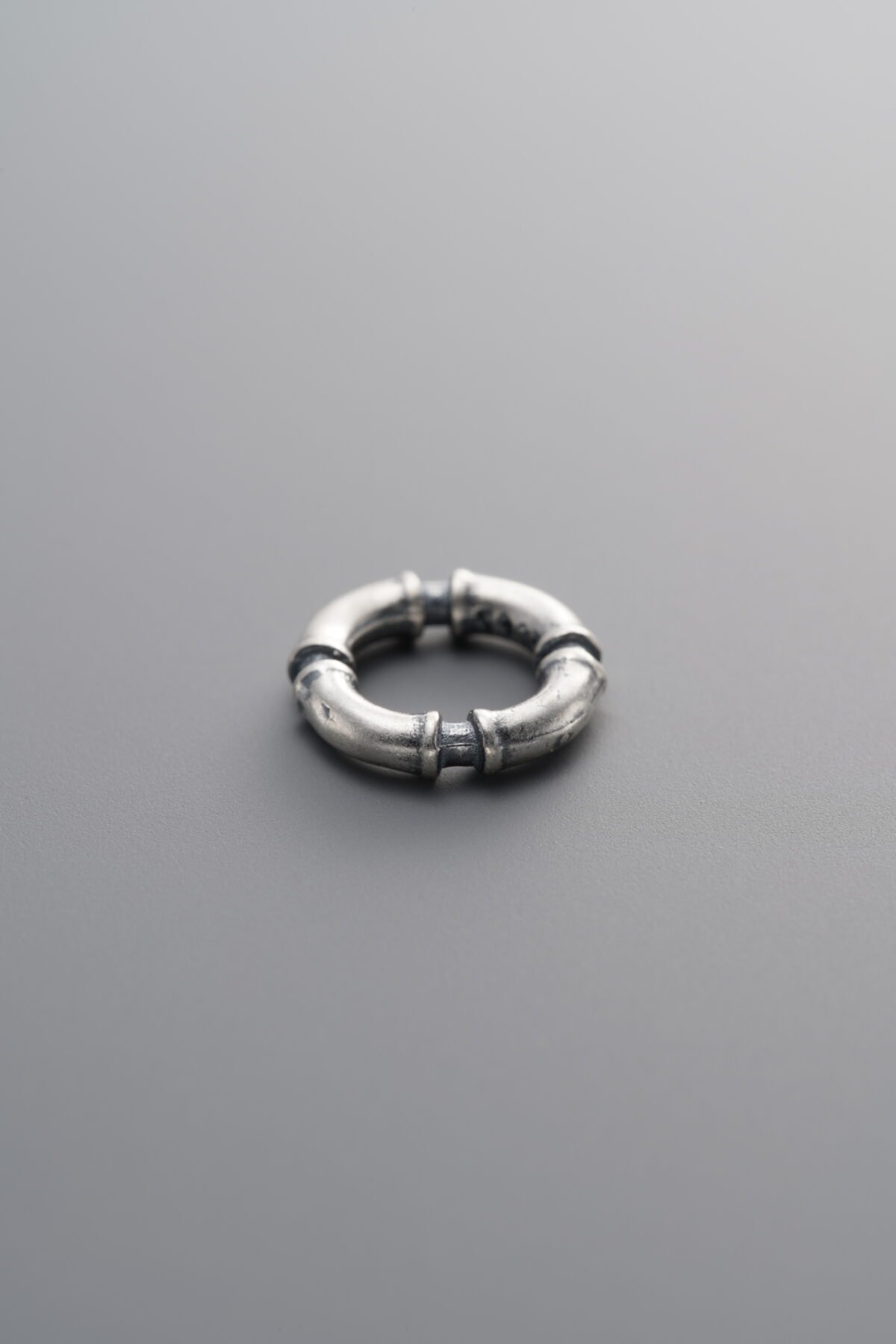 925 Sterling Silver-Antiqued-Bamboo Joint Slider Bail-10mm - Image 3