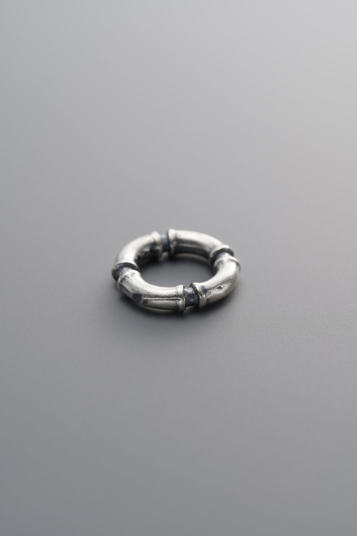 925 Sterling Silver-Antiqued-Bamboo Joint Slider Bail-10mm - Image 2
