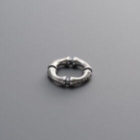 925 Silver-Vintage-Bamboo Joint Sliding Ring-8mm