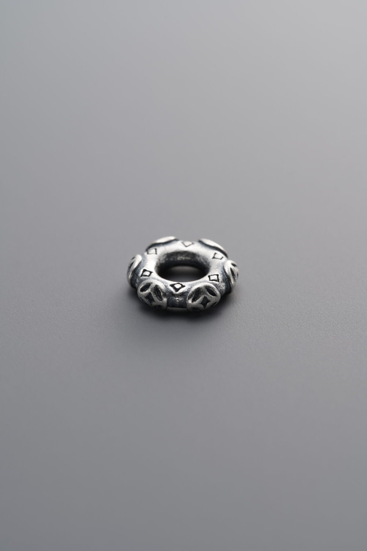 925 Sterling Silver-Antiqued-Coin Pattern Slider Bail-7mm - Image 1