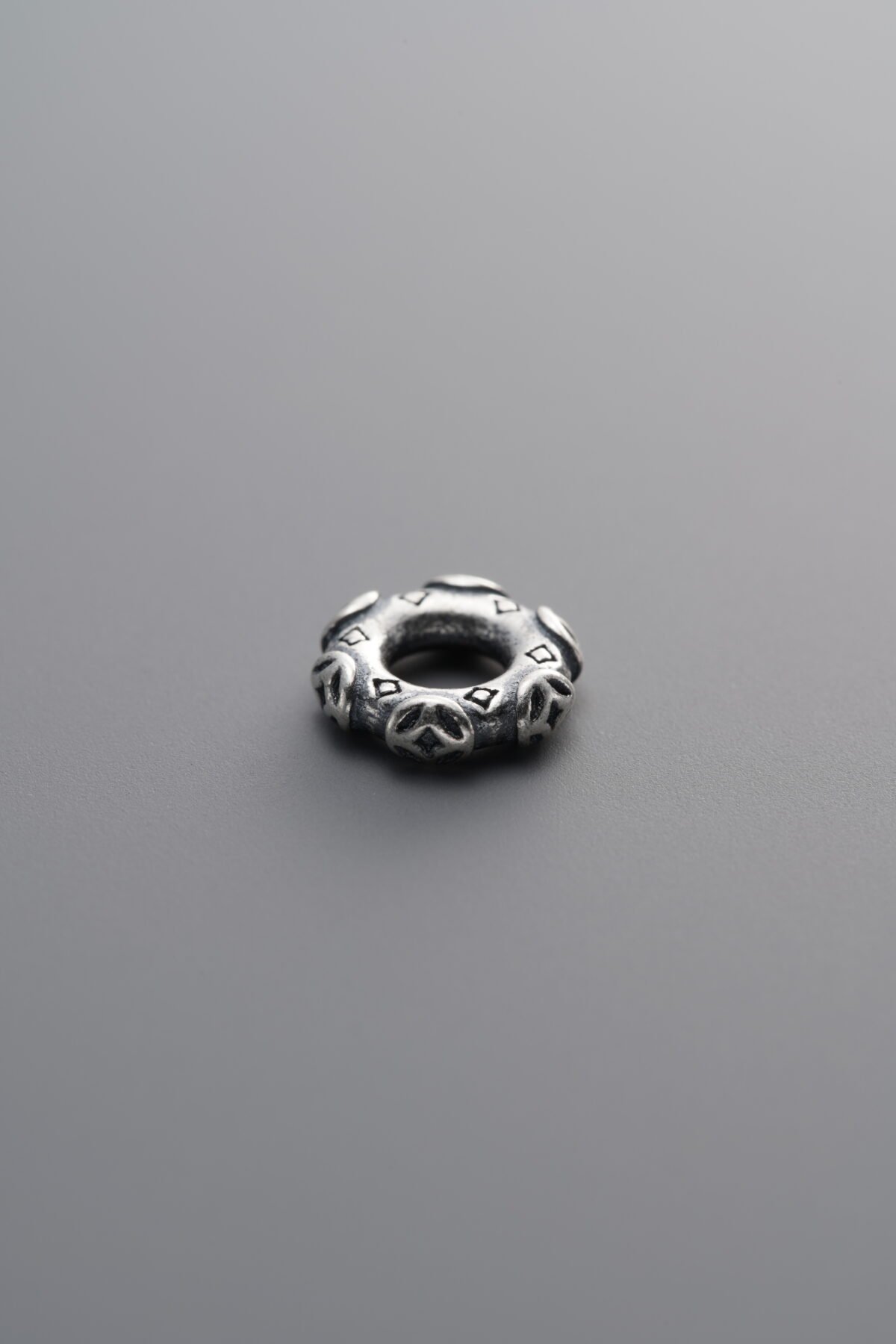 925 Sterling Silver-Antiqued-Coin Pattern Slider Bail-7mm - Image 3