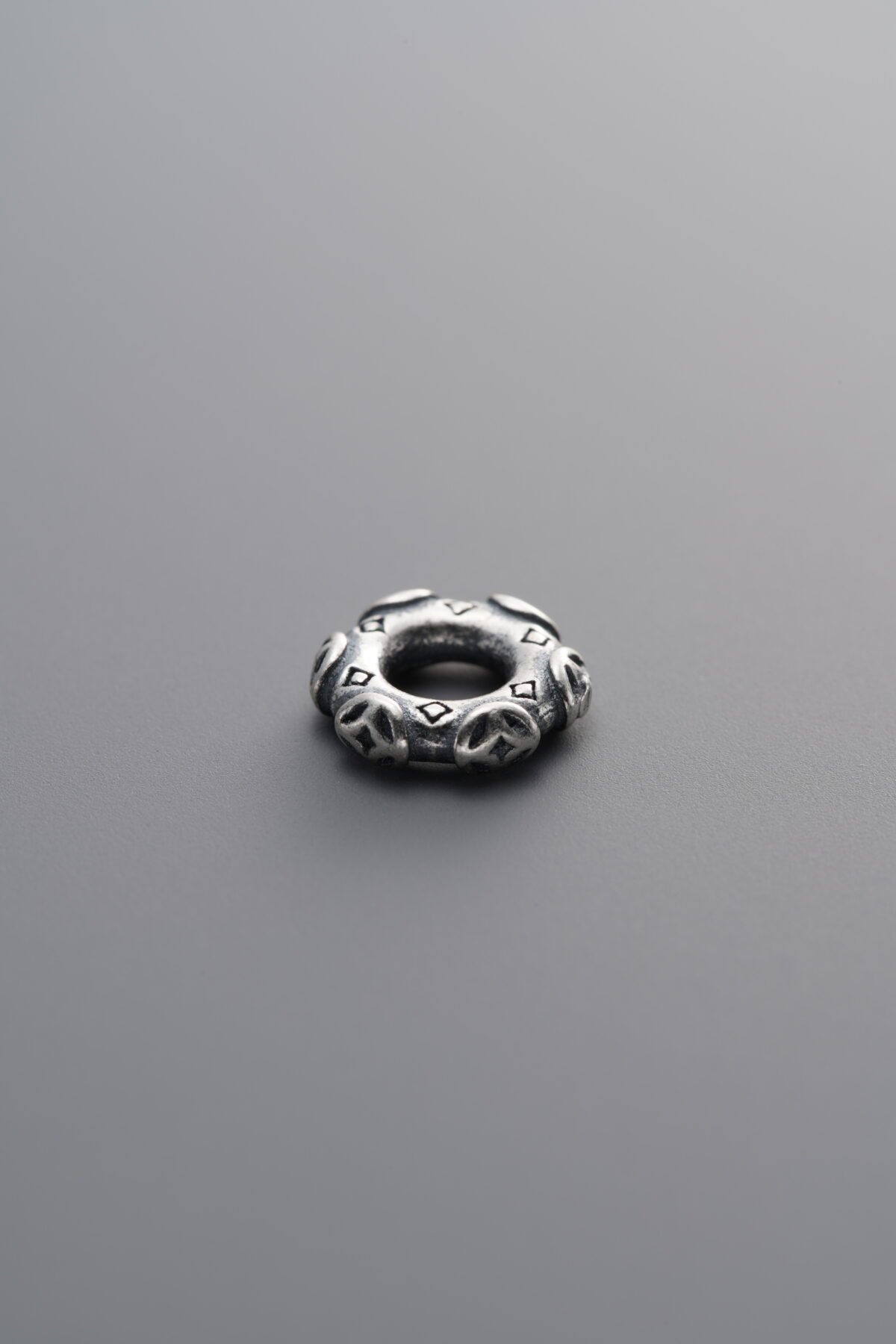 925 Sterling Silver-Antiqued-Coin Pattern Slider Bail-7mm - Image 4
