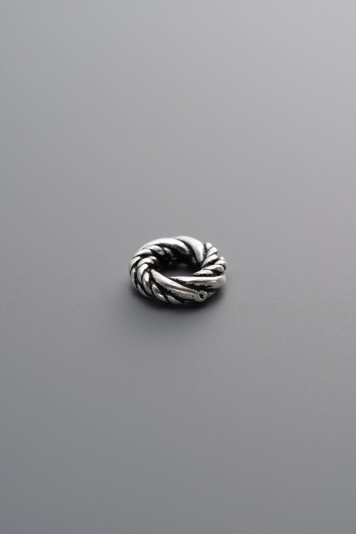 925 Sterling Silver-Antiqued-Twisted Slider Bail-7mm - Image 4