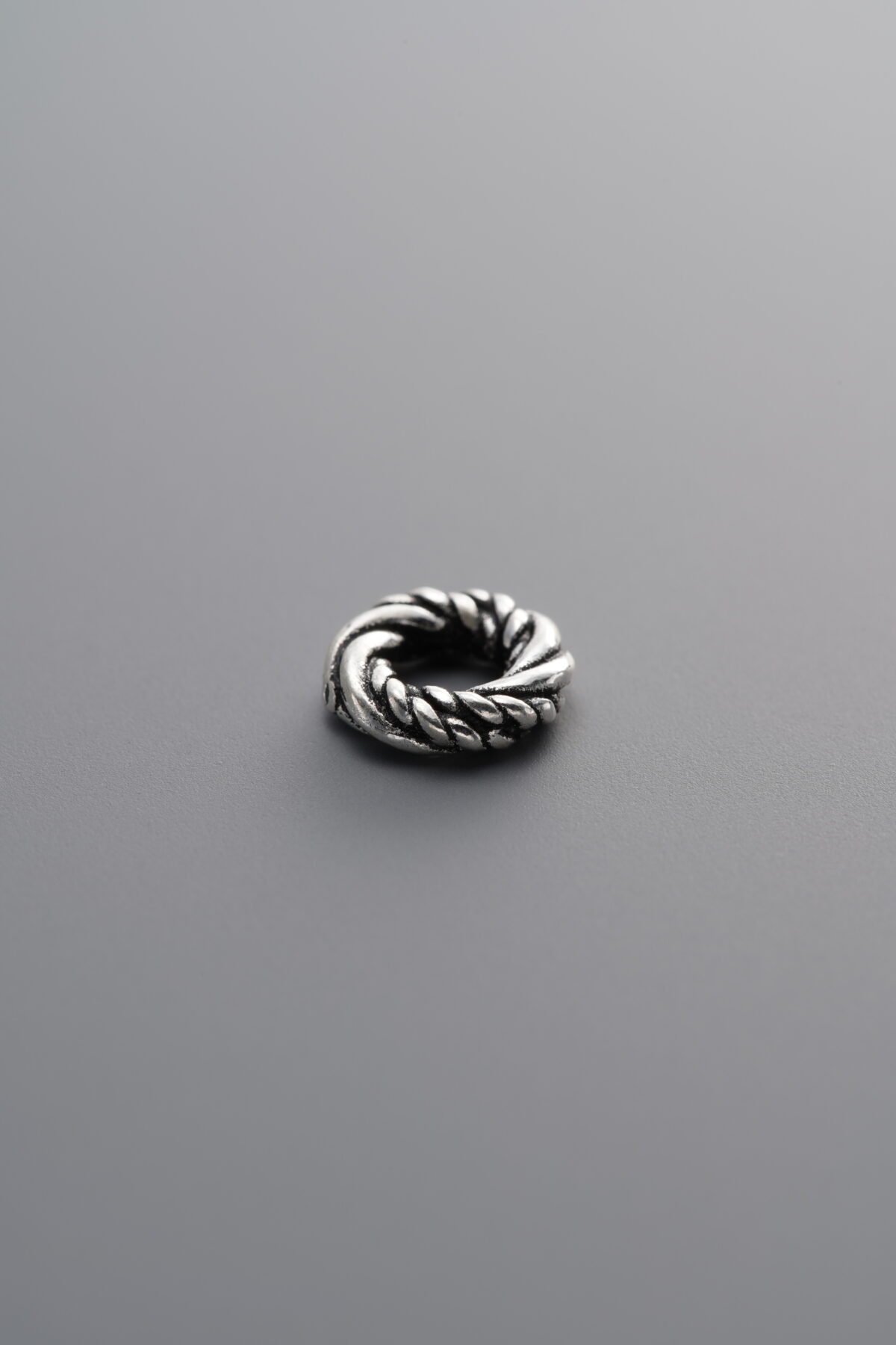 925 Sterling Silver-Antiqued-Twisted Slider Bail-7mm - Image 2