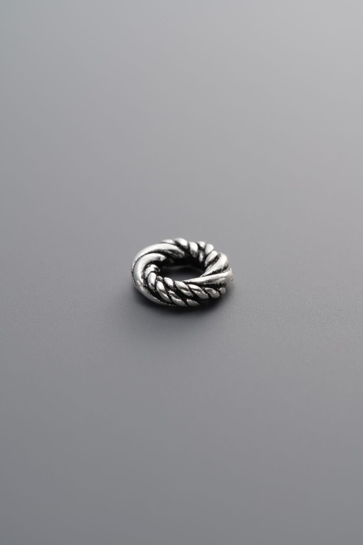 925 Sterling Silver-Antiqued-Twisted Slider Bail-7mm - Image 1