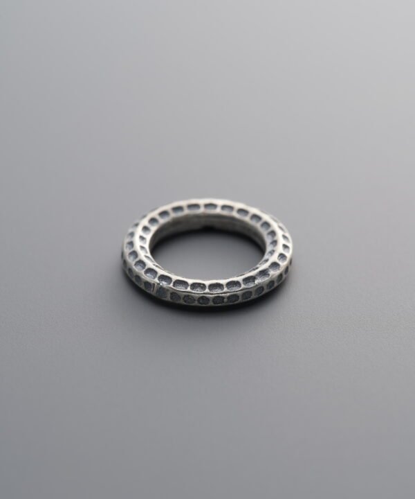 925 Silver-Vintage-Hammered Pattern Sliding Ring-11mm