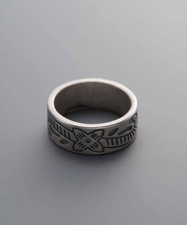 925 Silver-Vintage-Patterned Running Ring Bead-13mm