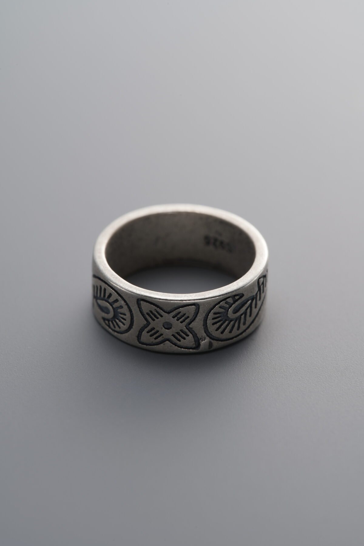 925 Sterling Silver-Antiqued-Patterned Slider Bail Bead-13mm - Image 2