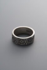 925 Silver-Vintage-Patterned Running Ring Bead-13mm - Image 2