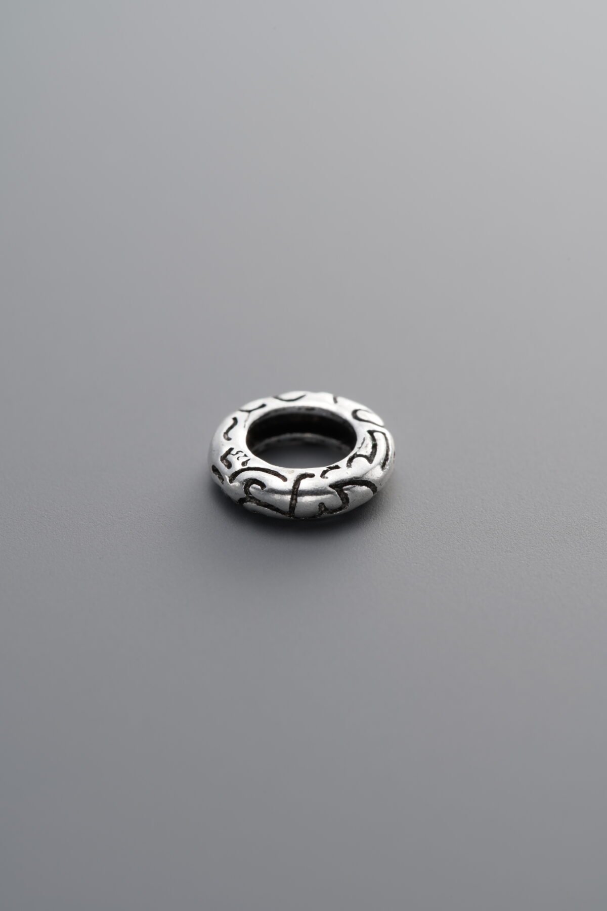 925 Sterling Silver-Antiqued-Auspicious Cloud Slider Bail-8mm - Image 1