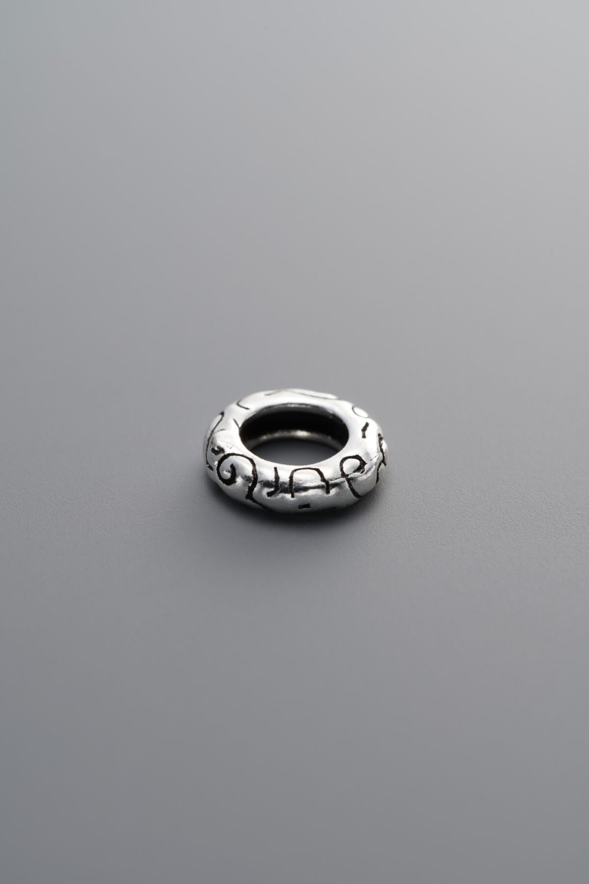 925 Sterling Silver-Antiqued-Auspicious Cloud Slider Bail-8mm - Image 3