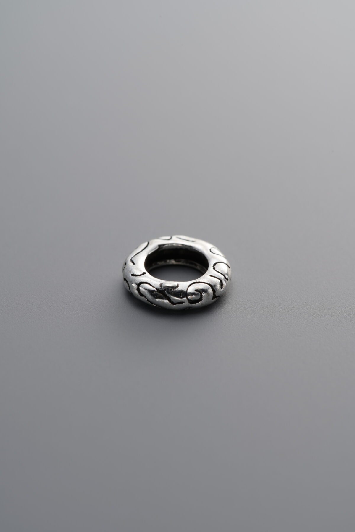 925 Sterling Silver-Antiqued-Auspicious Cloud Slider Bail-8mm - Image 2