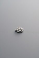 925 Sterling Silver-Bright-Flower Bead Cap-5mm - Image 4