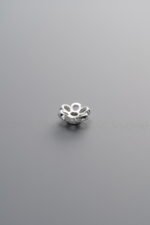 925 Sterling Silver-Bright-Flower Bead Cap-5mm - Image 2