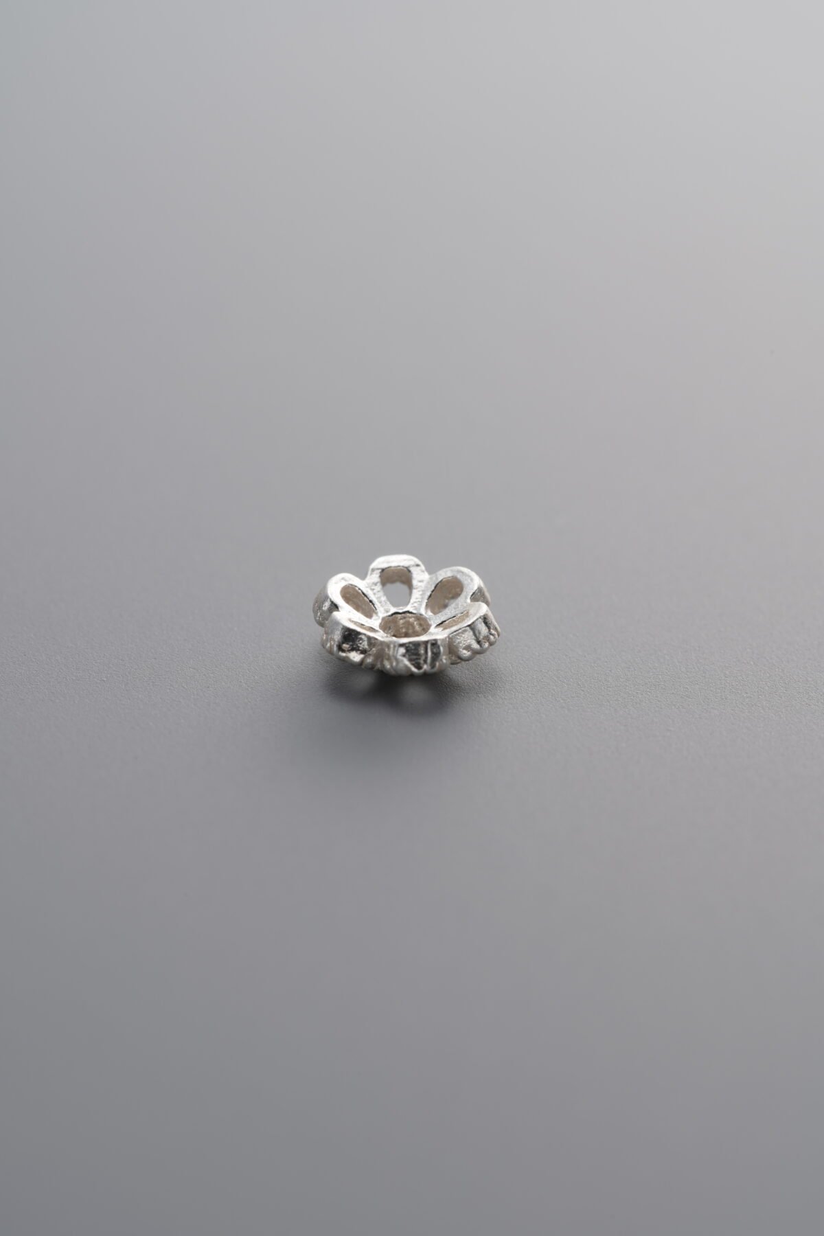 925 Sterling Silver-Bright-Flower Bead Cap-6mm - Image 4