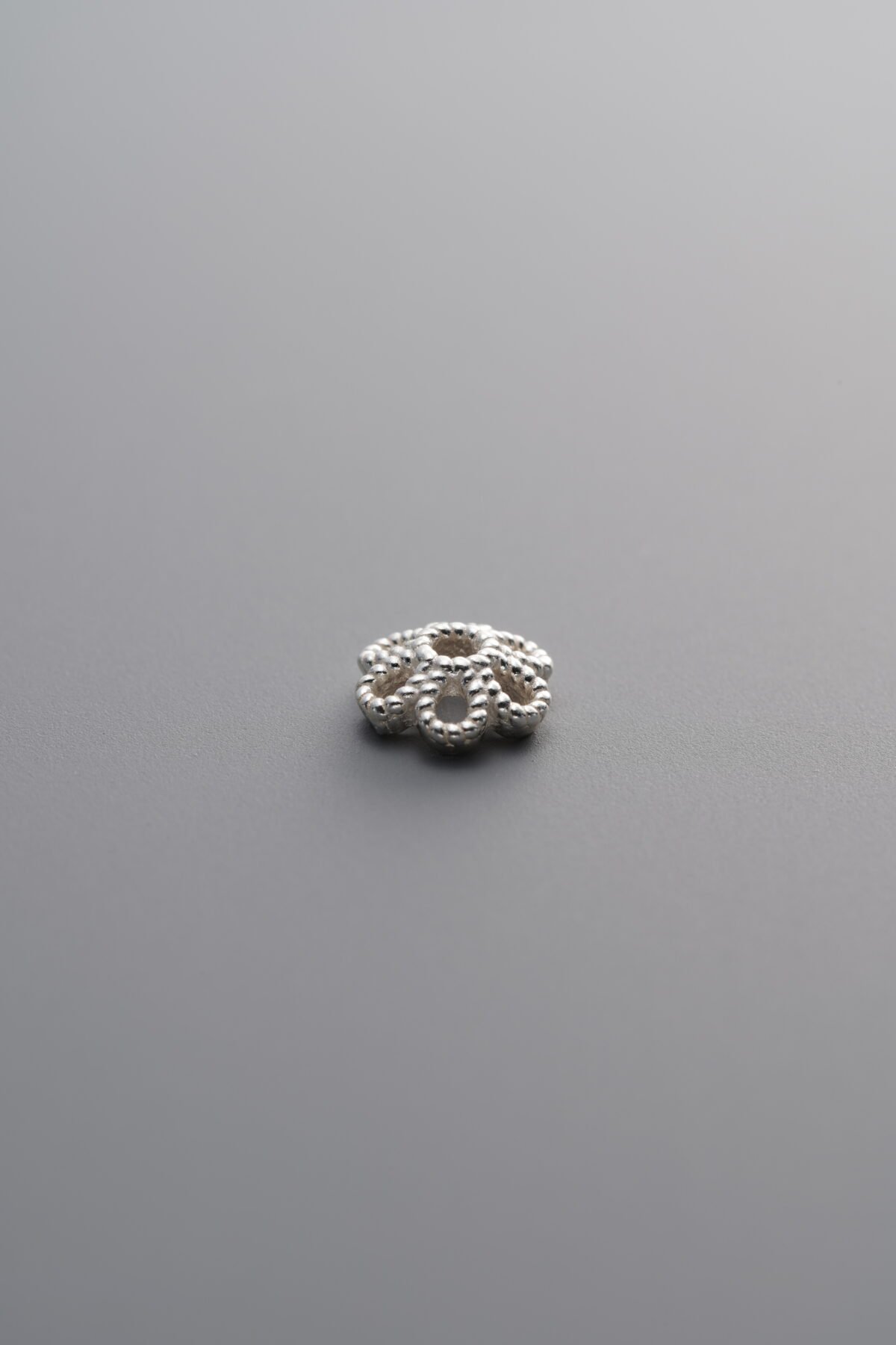 925 Sterling Silver-Bright-Flower Bead Cap-6mm - Image 3