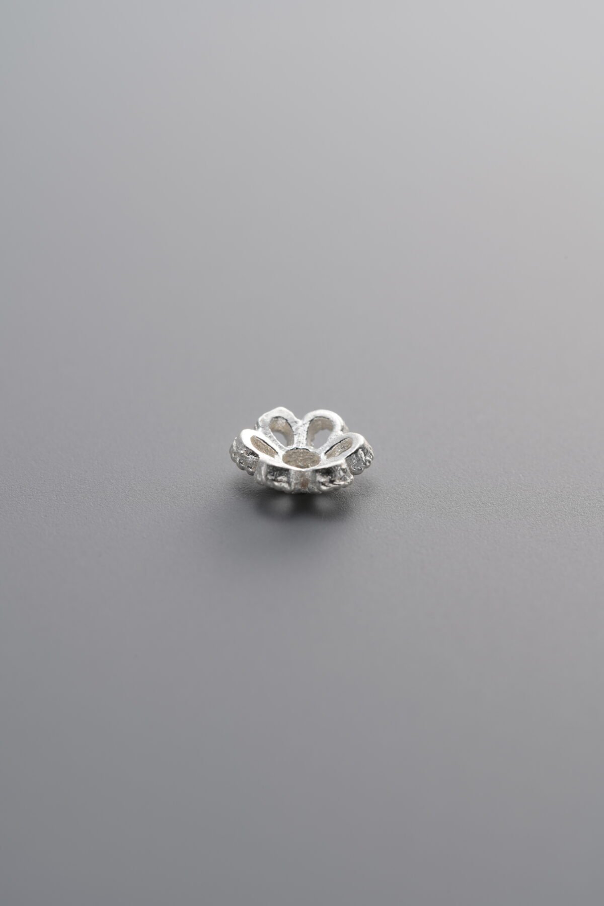 925 Sterling Silver-Bright-Flower Bead Cap-6mm - Image 2