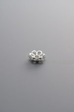 925 Sterling Silver-Bright-Flower Bead Cap-6mm - Image 2