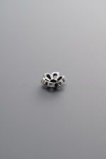 925 Sterling Silver-Antiqued-Flower Bead Cap-6mm - Image 2