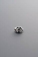 925 Sterling Silver-Antiqued-Flower Bead Cap-6mm - Image 4