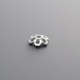 925 Silver-Plain-Flower Bead Cap-6mm
