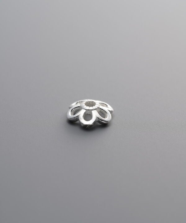 925 Sterling Silver-Bright-Flower Bead Cap-6mm