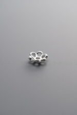 925 Sterling Silver-Bright-Flower Bead Cap-6mm - Image 4