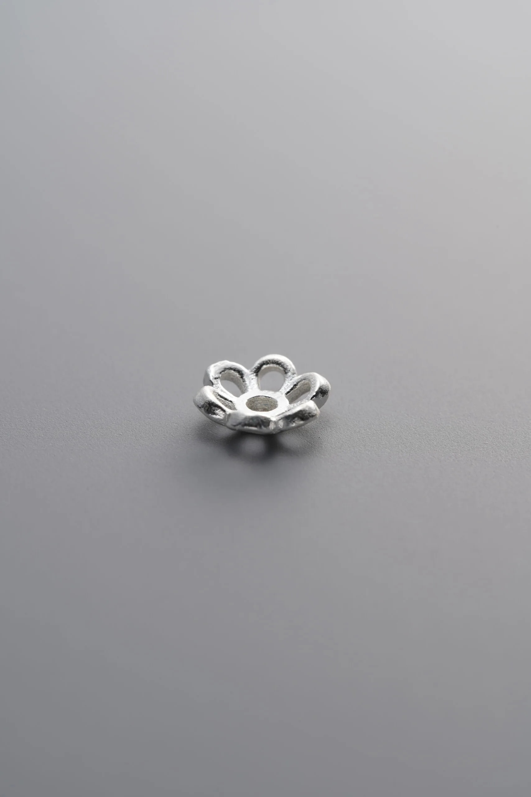925 Sterling Silver-Bright-Flower Bead Cap-6mm - Image 4