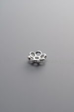 925 Sterling Silver-Bright-Flower Bead Cap-6mm - Image 2