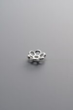 925 Sterling Silver-Bright-Flower Bead Cap-6mm - Image 2