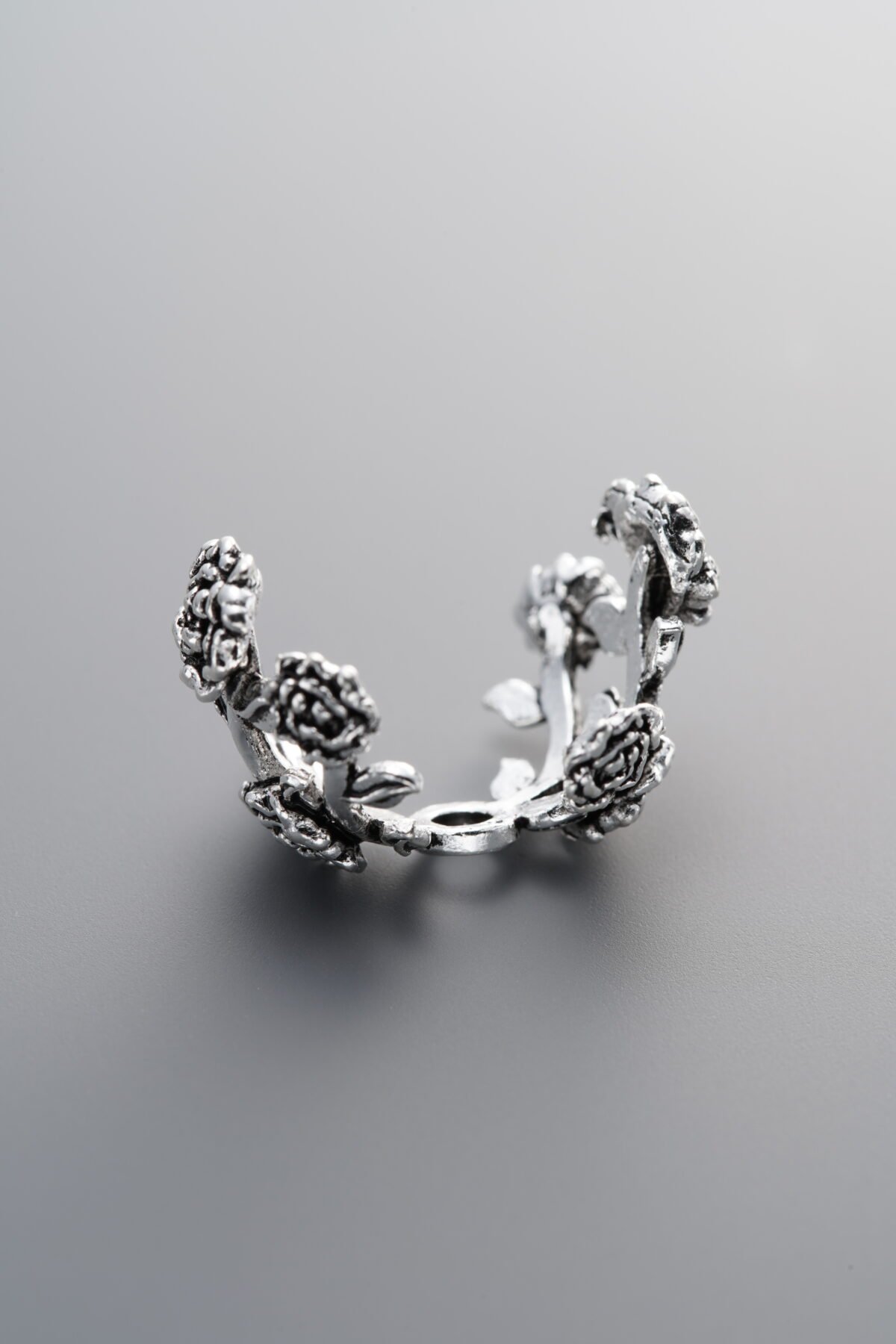 925 Sterling Silver-Antiqued-Flower Bead Cap-19mm - Image 4
