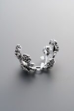 925 Sterling Silver-Antiqued-Flower Bead Cap-19mm - Image 4