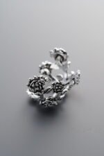 925 Sterling Silver-Antiqued-Flower Bead Cap-19mm - Image 3