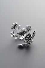 925 Sterling Silver-Antiqued-Flower Bead Cap-19mm - Image 2
