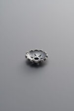 925 Sterling Silver-Antiqued-Flower Bead Cap-8mm - Image 3
